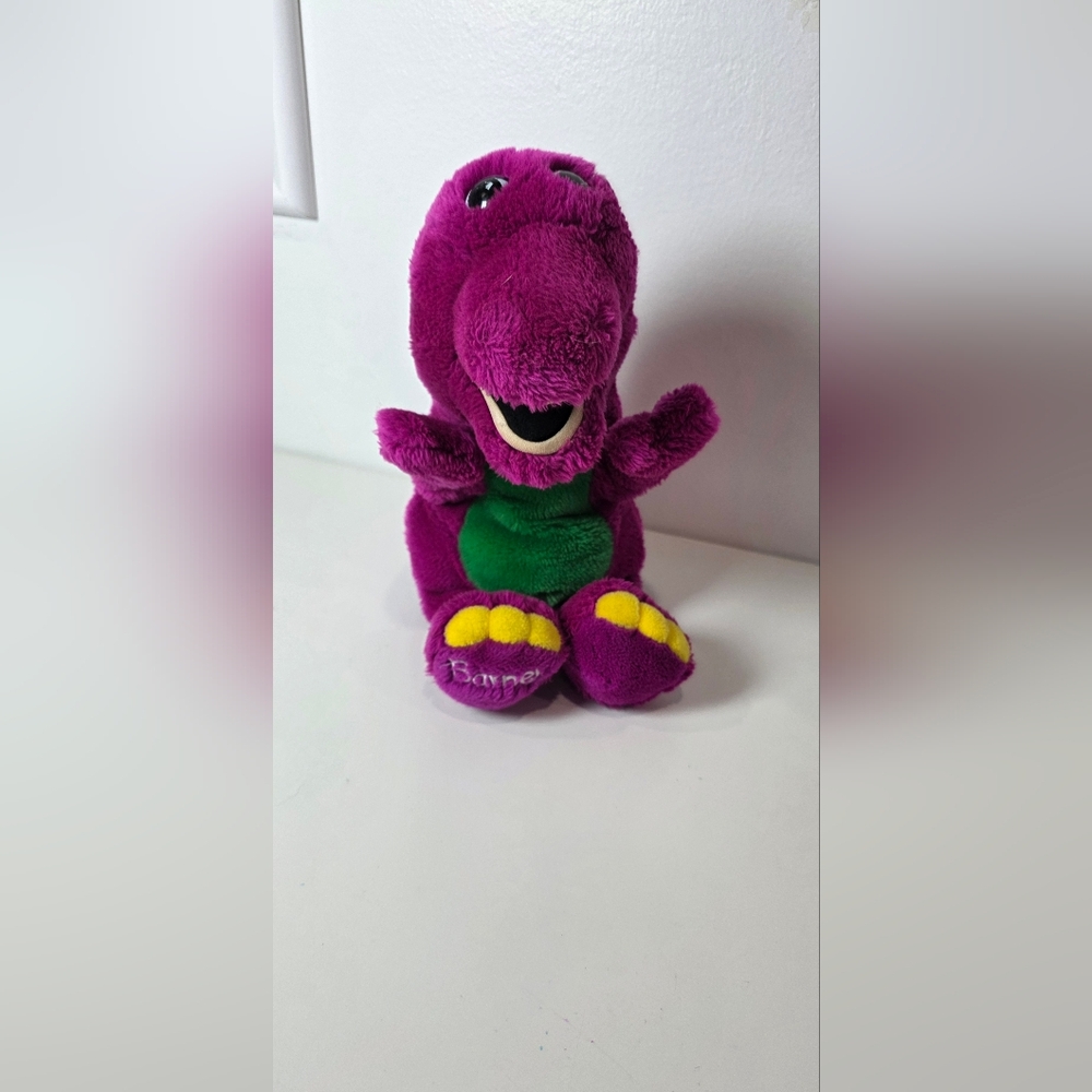Barney The Purple Dinosaur Plush Full Body Hand Puppet Vintage 90s 13"